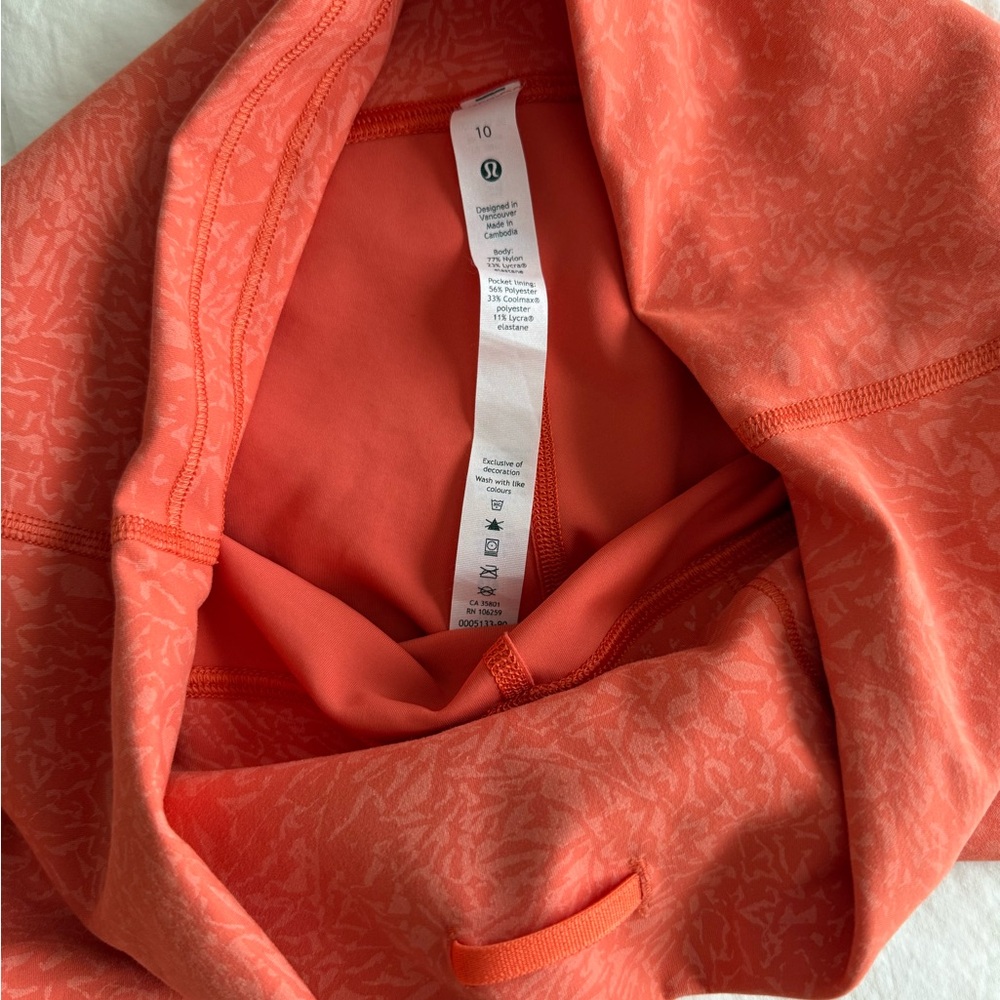 EUC Lululemon Wunder Train HR Shorts 6” Size 10 Crunch Warm Coral Orange - Picture 3 of 9